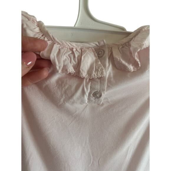 Edgehill Collection Girls 3T Pink Solid Short Sleeve Ruffle Collar Shirt - Picture 10 of 13
